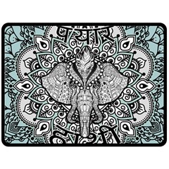 Ornate Hindu Elephant  Double Sided Fleece Blanket (large)  by Valentinaart