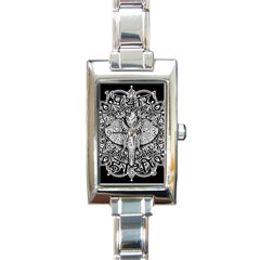 Ornate Hindu Elephant  Rectangle Italian Charm Watch by Valentinaart