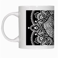 Ornate Hindu Elephant  White Mugs by Valentinaart