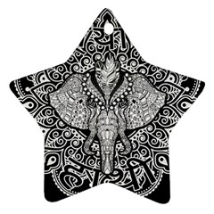 Ornate Hindu Elephant  Star Ornament (two Sides) by Valentinaart