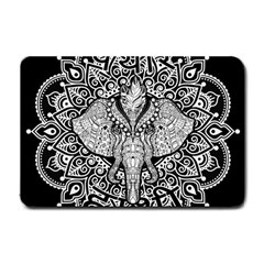 Ornate Hindu Elephant  Small Doormat  by Valentinaart