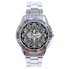 Ornate Hindu Elephant  Stainless Steel Analogue Watch by Valentinaart