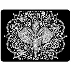 Ornate Hindu Elephant  Double Sided Fleece Blanket (large)  by Valentinaart