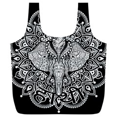 Ornate Hindu Elephant  Full Print Recycle Bags (l) 