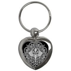 Ornate Hindu Elephant  Key Chains (heart) 