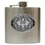 Ornate Hindu Elephant  Hip Flask (6 oz) Front