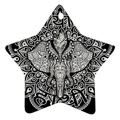 Ornate Hindu Elephant  Star Ornament (two Sides)