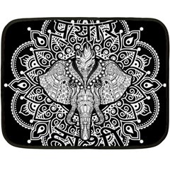 Ornate Hindu Elephant  Fleece Blanket (mini) by Valentinaart