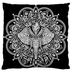 Ornate Hindu Elephant  Large Flano Cushion Case (one Side) by Valentinaart