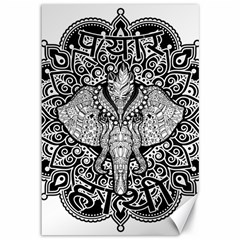 Ornate Hindu Elephant  Canvas 12  X 18   by Valentinaart