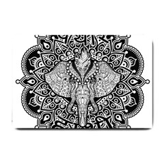 Ornate Hindu Elephant  Small Doormat  by Valentinaart