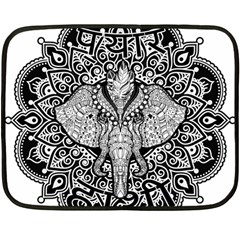 Ornate Hindu Elephant  Fleece Blanket (mini) by Valentinaart