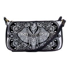 Ornate Hindu Elephant  Shoulder Clutch Bags by Valentinaart