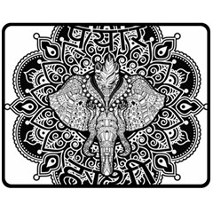 Ornate Hindu Elephant  Fleece Blanket (medium)  by Valentinaart