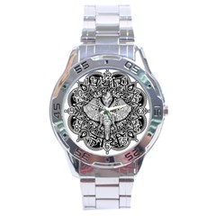 Ornate Hindu Elephant  Stainless Steel Analogue Watch by Valentinaart