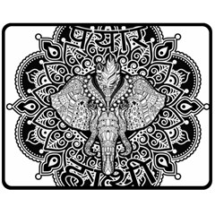 Ornate Hindu Elephant  Double Sided Fleece Blanket (medium) 