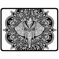 Ornate Hindu Elephant  Double Sided Fleece Blanket (large)  by Valentinaart