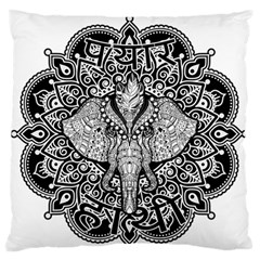 Ornate Hindu Elephant  Large Flano Cushion Case (one Side)