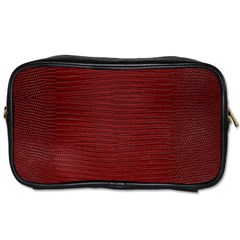 Red Lizard Leather Print Toiletries Bags 2-side by LoolyElzayat