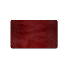 Red Lizard Leather Print Magnet (name Card) by LoolyElzayat