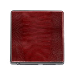 Red Lizard Leather Print Memory Card Reader (square) by LoolyElzayat