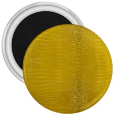 Yellow Alligator Skin 3  Magnets by LoolyElzayat