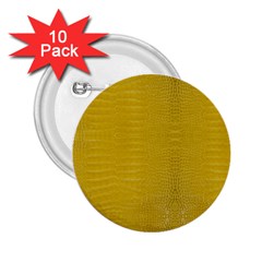 Yellow Alligator Skin 2 25  Buttons (10 Pack)  by LoolyElzayat