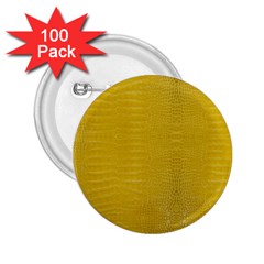 Yellow Alligator Skin 2 25  Buttons (100 Pack)  by LoolyElzayat