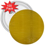 Yellow Alligator Skin 3  Buttons (100 pack)  Front