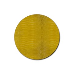 Yellow Alligator Skin Rubber Round Coaster (4 Pack)  by LoolyElzayat