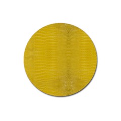 Yellow Alligator Skin Magnet 3  (round) by LoolyElzayat