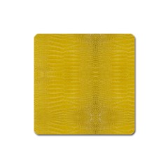 Yellow Alligator Skin Square Magnet by LoolyElzayat