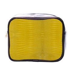 Yellow Alligator Skin Mini Toiletries Bags by LoolyElzayat