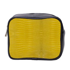 Yellow Alligator Skin Mini Toiletries Bag 2-side by LoolyElzayat