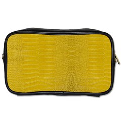 Yellow Alligator Skin Toiletries Bags 2-side by LoolyElzayat