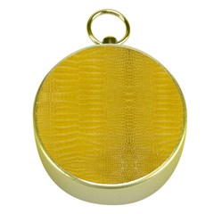 Yellow Alligator Skin Gold Compasses by LoolyElzayat