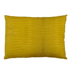 Yellow Alligator Skin Pillow Case (two Sides) by LoolyElzayat