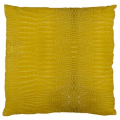 Yellow Alligator Skin Large Cushion Case (two Sides) by LoolyElzayat