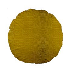 Yellow Alligator Skin Standard 15  Premium Round Cushions by LoolyElzayat