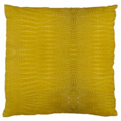 Yellow Alligator Skin Large Flano Cushion Case (one Side) by LoolyElzayat