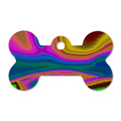 Colorful Waves Dog Tag Bone (two Sides) by LoolyElzayat