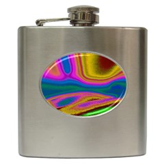 Colorful Waves Hip Flask (6 Oz) by LoolyElzayat