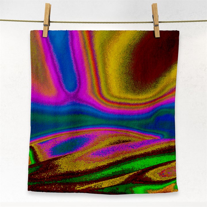 Colorful Waves Face Towel