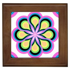 Colorful Feathers Mandala Framed Tiles