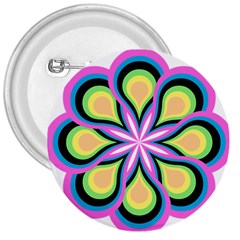 Colorful Feathers Mandala 3  Buttons