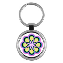 Colorful Feathers Mandala Key Chains (round)  by LoolyElzayat