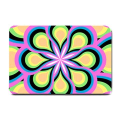 Colorful Feathers Mandala Small Doormat  by LoolyElzayat