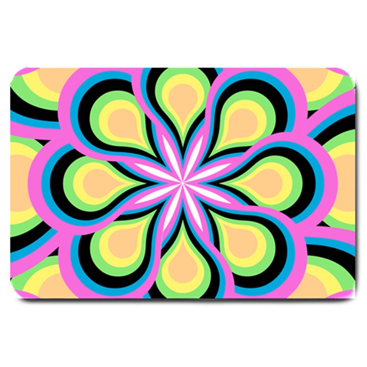 Colorful Feathers Mandala Large Doormat 