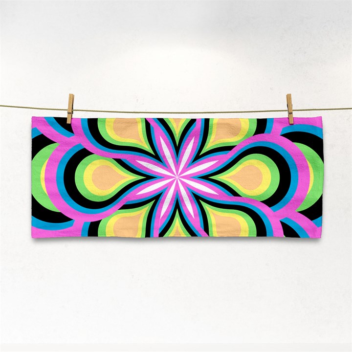 Colorful Feathers Mandala Hand Towel