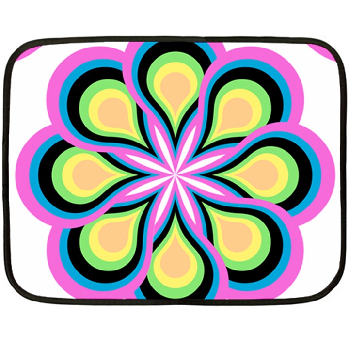 Colorful Feathers Mandala Double Sided Fleece Blanket (Mini) 